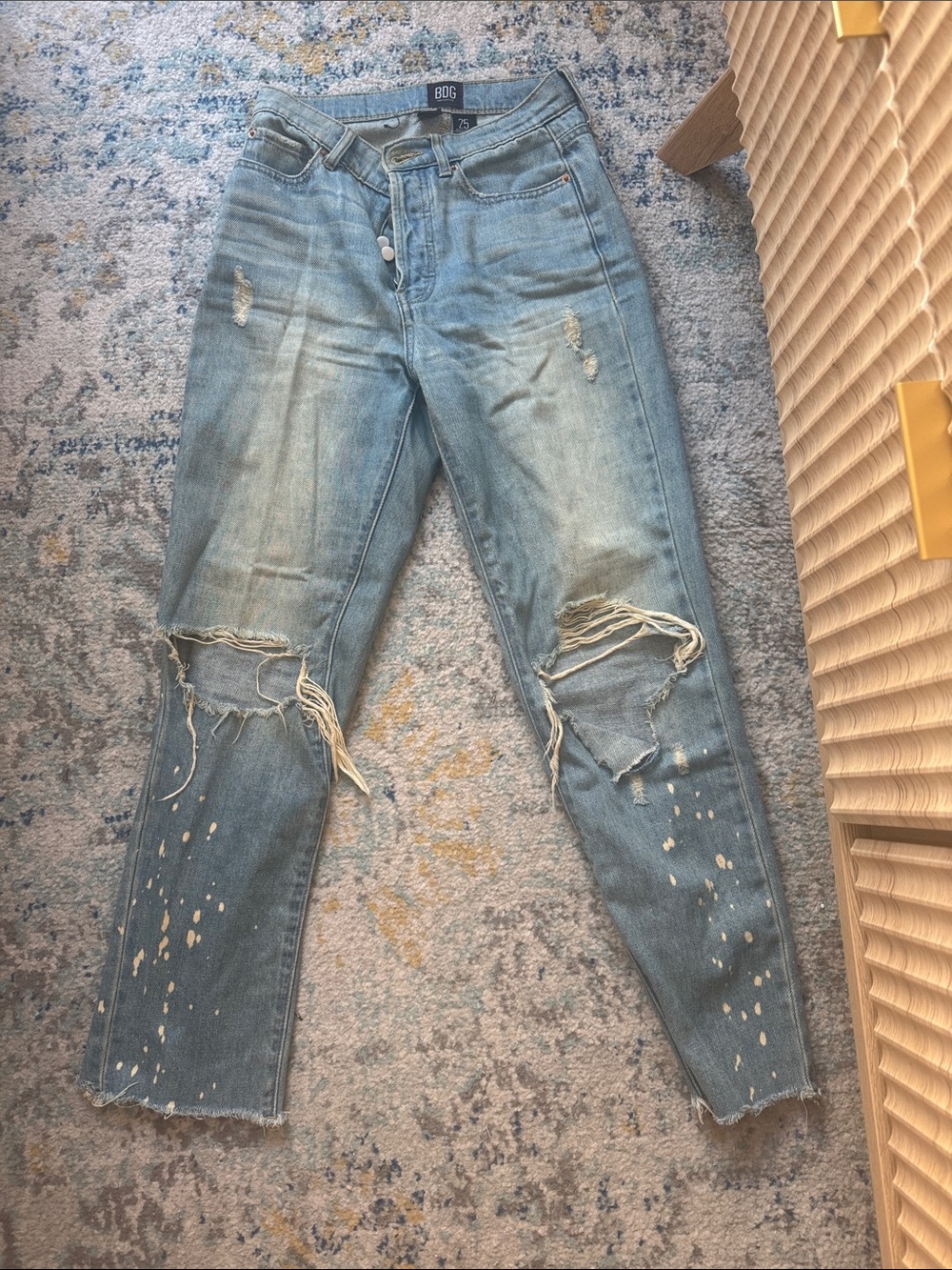 Urban outfitters BDG Light Wash Distressed Slim Straight Jeans